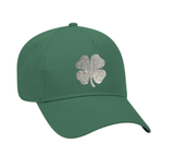 "St Patrick's Day" Four Leaf Clover GLITTER Cotton Low Profile Style Baseball Cap - BNVEED STYLE