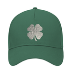 "St Patrick's Day" Four Leaf Clover GLITTER Cotton Low Profile Style Baseball Cap - BNVEED STYLE